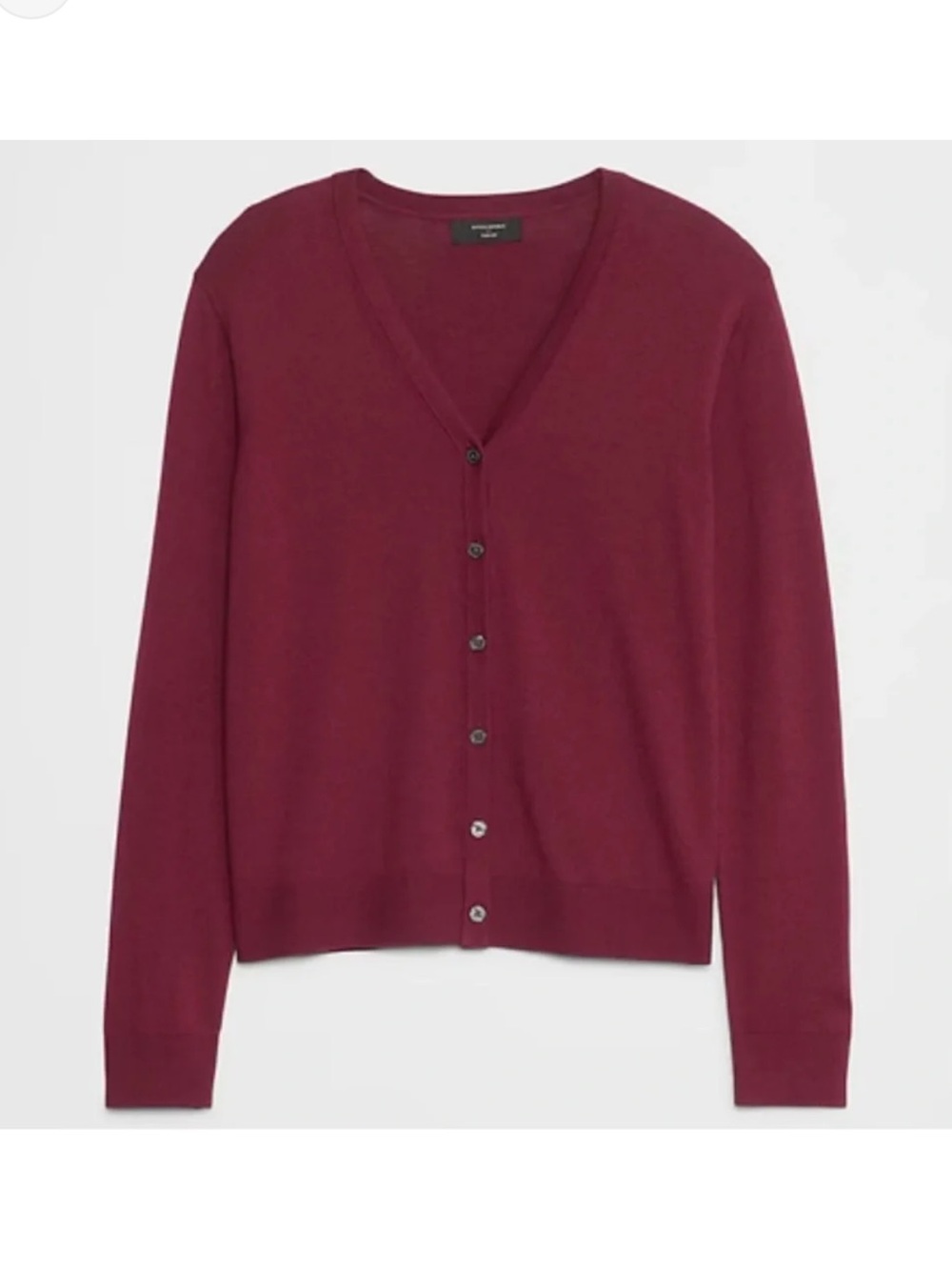 Banana Republic Women's V-Neck Button Cardigan - Wine